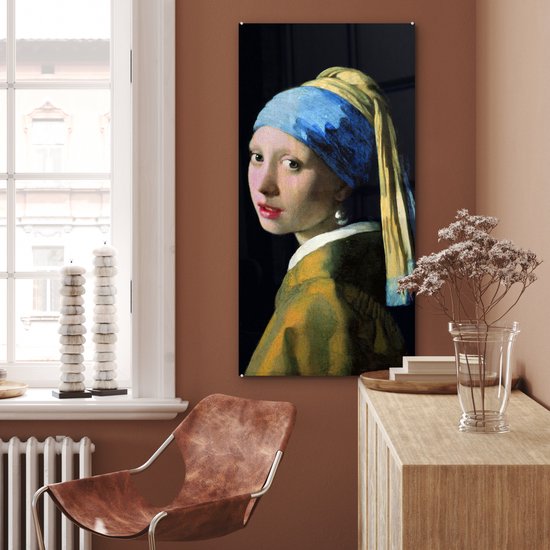 Peinture sur Verre - Fille à la Perle - Johannes Vermeer - 60x120 cm - Peintures sur Verre Peintures - Photo sur Glas