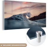 Peinture sur Verre - Vagues Calmes au Coucher du Soleil - 160x80 cm - Peintures sur Verre Peintures - Photo sur Glas