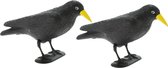 Raaf/kraai - 2x - zwart - vogelverjager - 35 cm - diervriendelijke vogelverschrikker