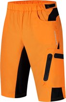 RAMBUX® - Short de Cyclisme Homme avec Chamois - Pantalon VTT - Oranje - Vêtements de cyclisme - Pantalon de Sport - Taille 2XL