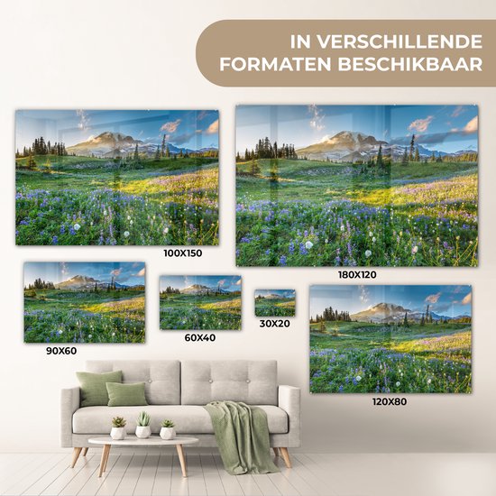 Peinture sur Verre - Berg - Fleurs - Printemps - 150x100 cm - Peintures sur Verre Peintures - Photo sur Glas