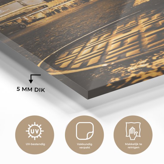 Peinture sur verre - Or - Rues - Amsterdam - 100x150 cm - Peintures en plexiglas