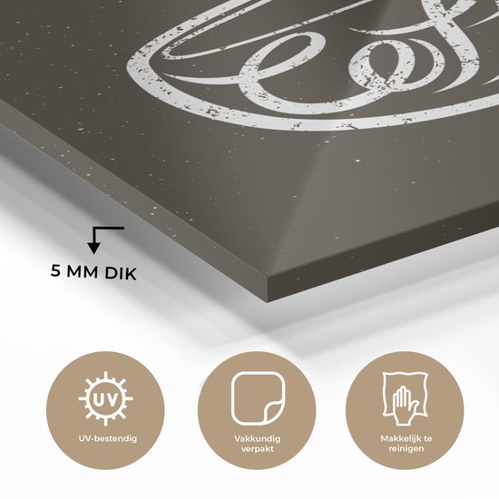 MuchoWow® Peinture sur verre 120x180 cm - Peinture sur verre acrylique - Dictons - Tableau noir - Citations - Coffee - Photo sur verre - Peintures