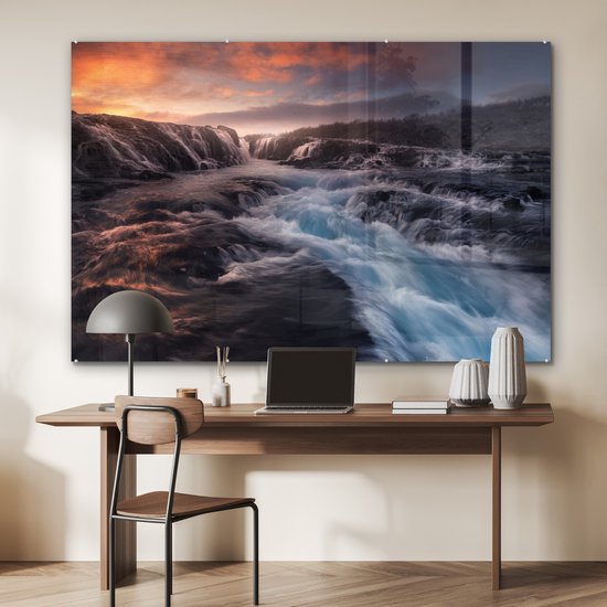 Peinture sur verre - Cascade - Nature - Berg - 150x100 cm - Peintures Plexiglas