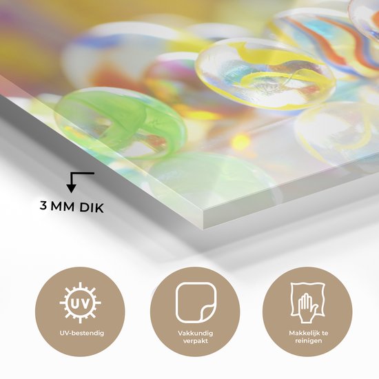 MuchoWow® Peinture sur verre 60x40 cm - Peinture sur verre acrylique - Billes - Glas - Motifs - Photo sur verre - Peintures