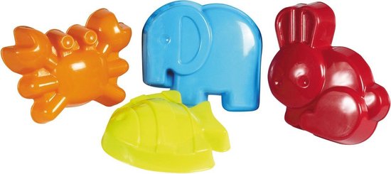 Strand/zomer speelgoed zandvormen/figuren dieren setje 4 delig - zandbak vormpjes voor kinderen