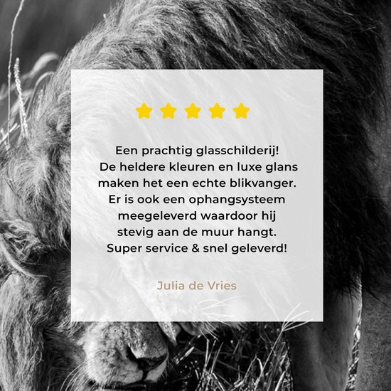 MuchoWow® Peinture sur Verre - Lions enlacés - noir et blanc - 180x120 cm - Peintures sur Verre Peintures - Photo sur Glas