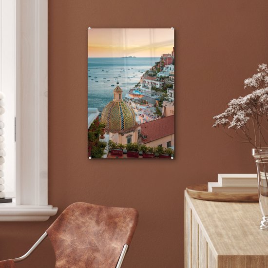 Peinture sur Verre - Italie - Mer - Maisons - 40x60 cm - Peintures sur Verre Peintures - Photo sur Glas