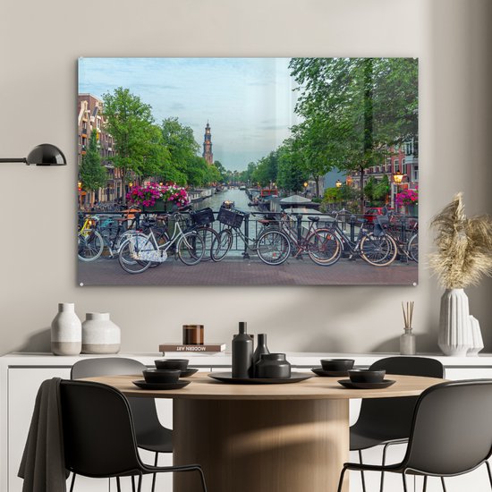 Peintures en plexiglas - Amsterdam - Vélo - Canal - 120x80 cm