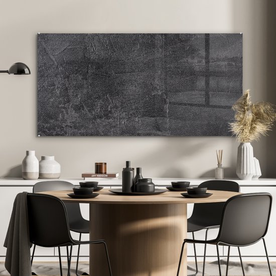 MuchoWow® Peinture sur verre 120x60 cm - Peinture acrylique sur verre - Ardoise - Béton - Natuursteen - Grijs - Industriel - Photo sur verre - Peintures