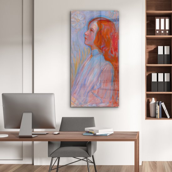 MuchoWow® Tableau en verre 60x120 cm - Peinture sur verre acrylique - Dévotion - Piet Mondriaan - Photo sur verre - Peintures