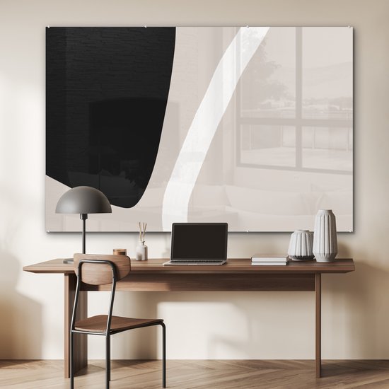 MuchoWow® Peinture sur verre 150x100 cm - Peinture sur verre acrylique - Pastel - Minimalisme - Formes - Photo sur verre - Peintures