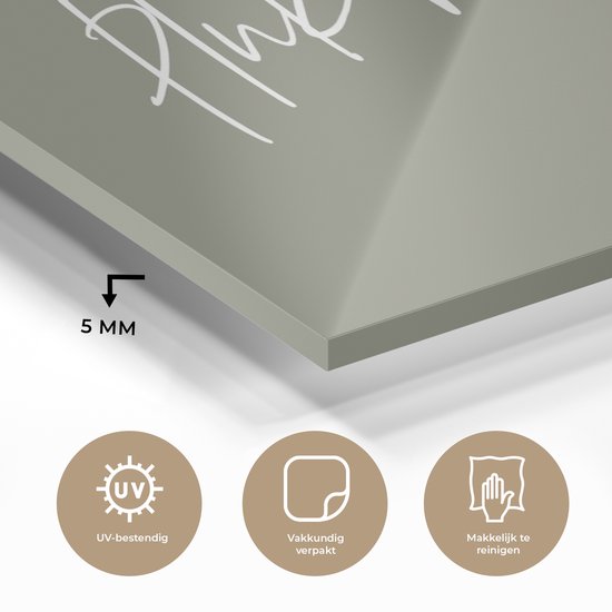MuchoWow® Peinture sur verre 120x60 cm - Peinture sur verre acrylique - Texte - Geluk - Saisir le bonheur - Citations - Photo sur verre - Peintures