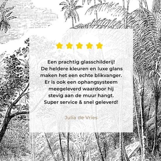 MuchoWow® Peinture sur Verre - Une Illustration d'une Rangée de Palmiers au Sri Lanka - 120x160 cm - Peintures sur Verre Acrylique - Photo sur Glas