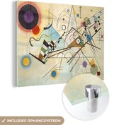 MuchoWow® Glasschilderij 160x120 cm - Schilderij acrylglas - Compositie 8 - schilderij van Wassily Kandinsky - Foto op glas - Schilderijen