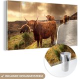Peinture sur Verre - Highlanders écossais - Ciel - Route - 160x80 cm - Peintures sur Verre Peintures - Photo sur Glas