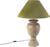 QAZQA clover - Landelijke Tafellamp met kap - 1 lichts - H 780 mm - Groen - Woonkamer | Slaapkamer