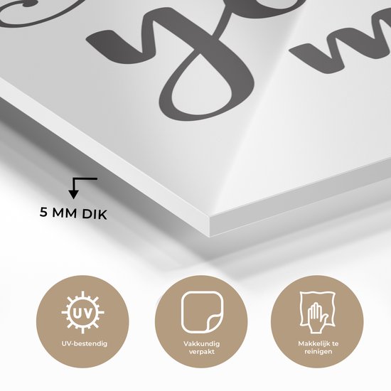 MuchoWow® Peinture sur verre 80x120 cm - Peinture sur verre acrylique - Je t'aime plus - Citations - Dictons - Photo sur verre - Peintures