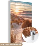 Glasschilderij - Acrylplaat - Strand - Zee - Duin - Foto op glas - Schilderij glas - Wanddecoratie - 40x60 cm - Acrylglas - Schilderijen woonkamer