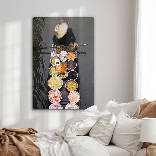 Peinture sur Verre - Thailand Floating Market - 80x120 cm - Peintures sur Verre Peintures - Photo sur Glas