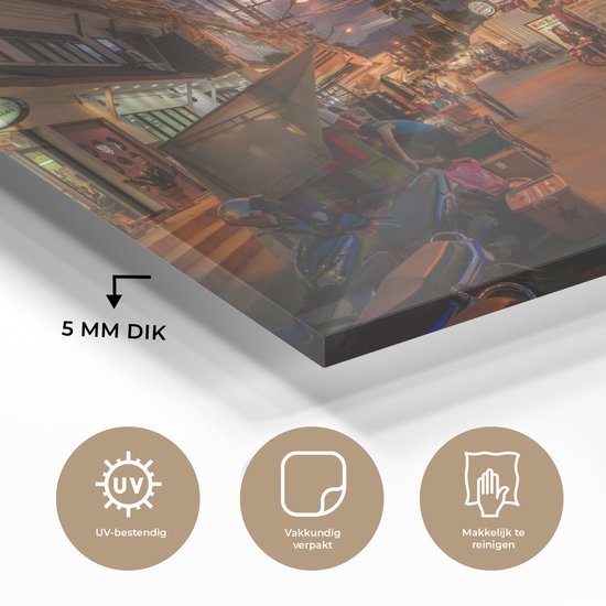 Peinture sur verre - Rue au crépuscule - 90x60 cm - Peintures sur Verre Peintures - Photo sur Glas