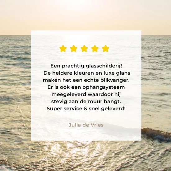 MuchoWow® Peinture sur verre - Mer - Été - Plage - 40x20 cm - Peintures sur verre acrylique - Photo sur Glas