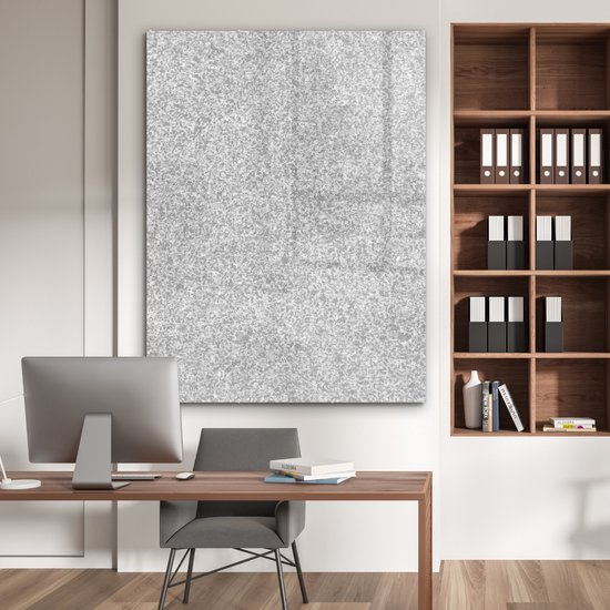 MuchoWow® Peinture sur verre 120x160 cm - Peinture sur verre acrylique - Granit - Structure - Grijs - Design - Photo sur verre - Peintures