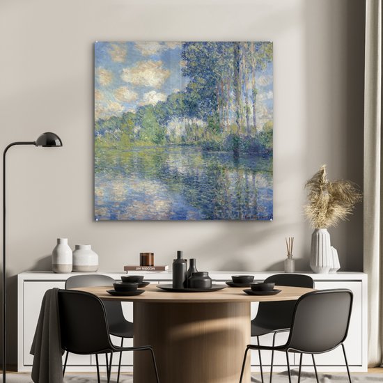 Peinture sur Verre - Peupliers à l'Epte - Peinture de Claude Monet - 90x90 cm - Peintures sur Verre Peintures - Photo sur Glas