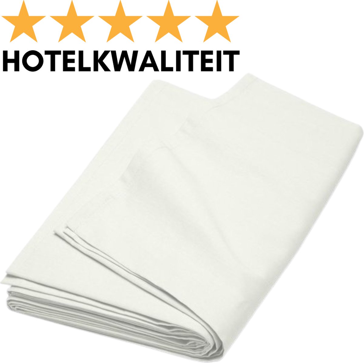 Droomtextiel Zachte Katoenen Laken Ivoor-Crème Tweepersoons - 200x260 cm - Hoogwaardige Kwaliteit