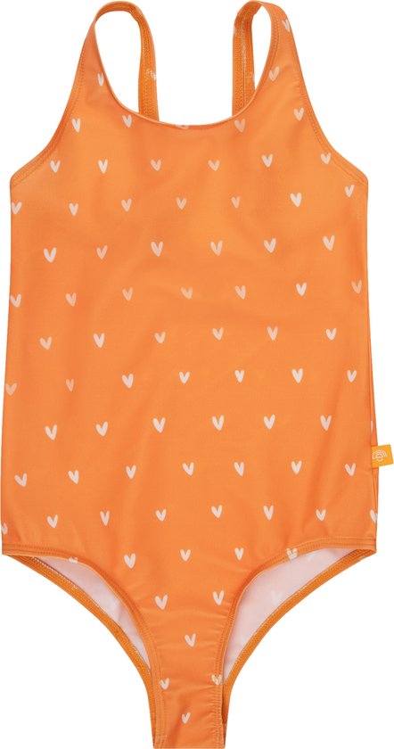 Swim Essentials UV Badpak Meisjes - Oranje Hartjes - Maat 74/80
