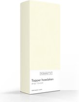 Romanette  Topper Hoeslaken - Maat: 100 x 200 - Katoen - Creme - Romanette - Maat: 100 x 200