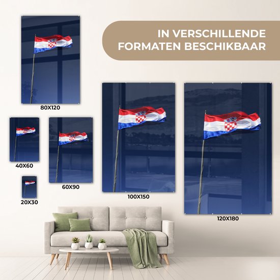 Le drapeau national croate en plexiglas 20x30 cm - petit - Tirage photo sur Glas (décoration murale en plexiglas)