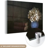 MuchoWow® Glasschilderij 120x80 cm - Schilderij acrylglas - Hortensia - Stilleven - Bloemen - Foto op glas - Schilderijen
