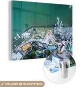 MuchoWow® Glasschilderij 160x120 cm - Schilderij acrylglas - pretpark - Foto op glas - Schilderijen