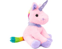 foto van BRUBAKER Pluche Eenhoorn 21 cm Hoog - Roze - Knuffeldier