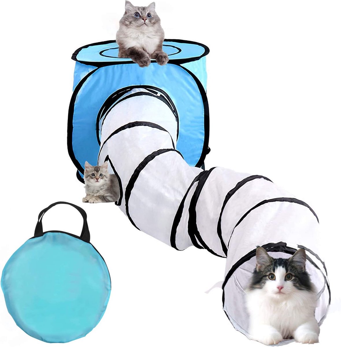 Tunnel pour chat, jouet pliable pour chat, tunnel sous tente avec sac de  rangement... | bol.com