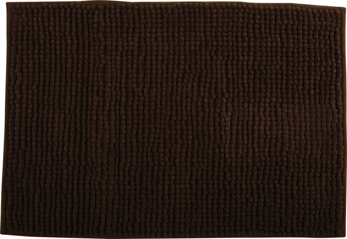 MSV Badkamerkleed/badmat/toilet - voor op de vloer - bruin/kastanje - 60 x 90 cm - microvezel - anti-slip