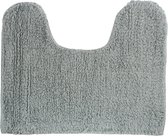 MSV WC/Badkamerkleed/badmat - voor op de vloer - grijs - 45 x 35 cm - polyester/katoen