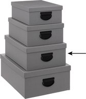 5Five Boîte de rangement / boîte - gris foncé - L35 x W26 x H14 cm - karton solide - Industrialbox