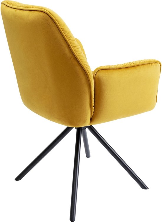 Chaise de salle à manger avec accoudoirs Kare Mila Yellow