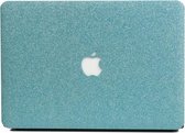 Lunso Geschikt voor MacBook Air 13 inch (2018-2019) cover hoes - case - Glitter lichtblauw