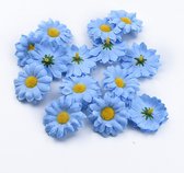100 Stuks Mini Zonnebloemen – Kunstbloemen – Lichtblauw – 5 cm – Decoratie Bloemetjes