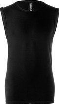 RJ Bodywear - mouwloos T-shirt O-hals - zwart (stretch) - Maat: S