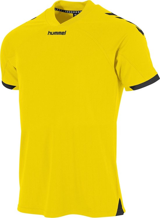 Hummel Fyn Shirt Korte Mouw Kinderen - Geel / Zwart | Maat: 116