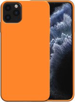 Smartphonica Siliconen hoesje voor iPhone 11 Pro Max case met zachte binnenkant - Oranje / Back Cover geschikt voor Apple iPhone 11 Pro Max