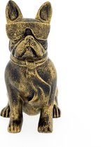 AI - Woondecoratie - Hond - Bulldog - Goud - Beeld - Pop Art - 8 x 19 cm