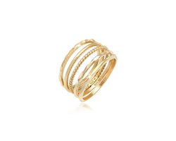 Elli - Ring - Dames Band Set Stapelen Minimaal Trend Blogger Basis in 925 Sterling Zilver - Dames