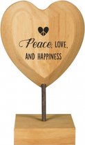 Wooden Heart - Peace, Love, and happiness - Lint: Speciaal voor jou - Cadeauverpakking