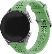 Strap-it Smartwatch bandje siliconen patroon 20mm - Geschikt voor Samsung Galaxy Watch 6 / 6 Classic / Watch 5 / 5 Pro / Watch 4 / 4 Classic / Watch 3 41mm / Watch 1 42mm / Watch Active 2 - Amazfit Bip / GTS - Polar Ignite / Unite - groen