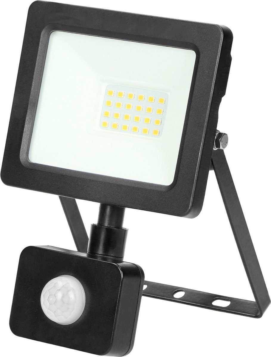 Schijnwerper met bewegingssensor - Tuinverlichting IP44 - Flootlight buiten 1500 lumen - Buitenverlichting 4000K - Zwart